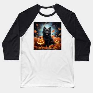 Schipperke Halloween painting Baseball T-Shirt